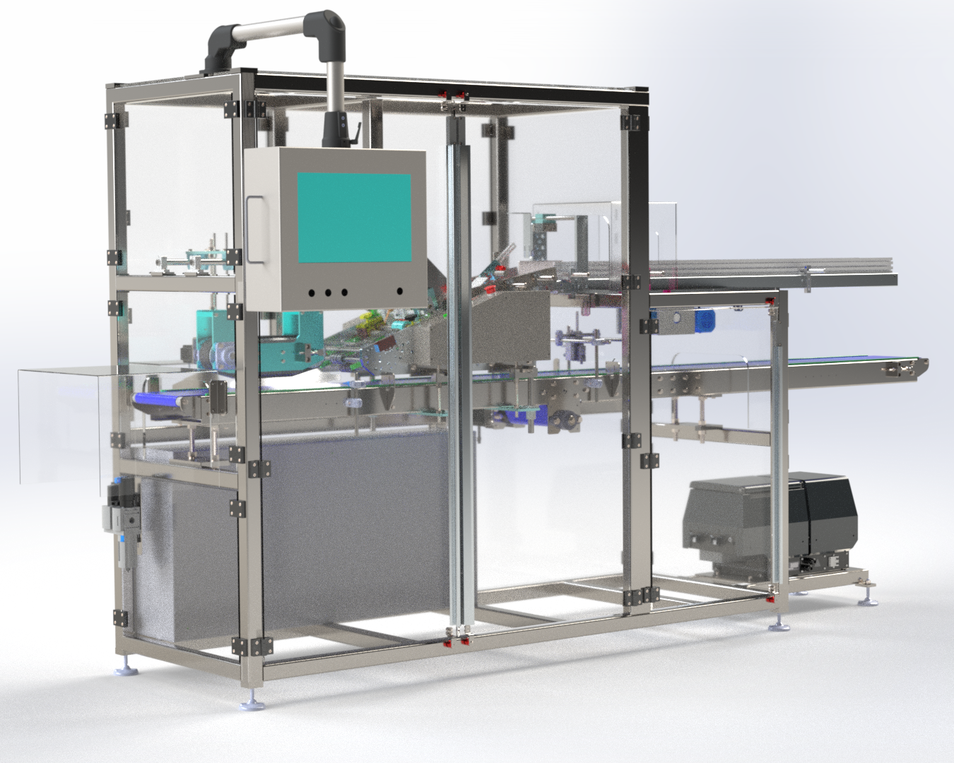 Cellulose bag positioning & fixing line